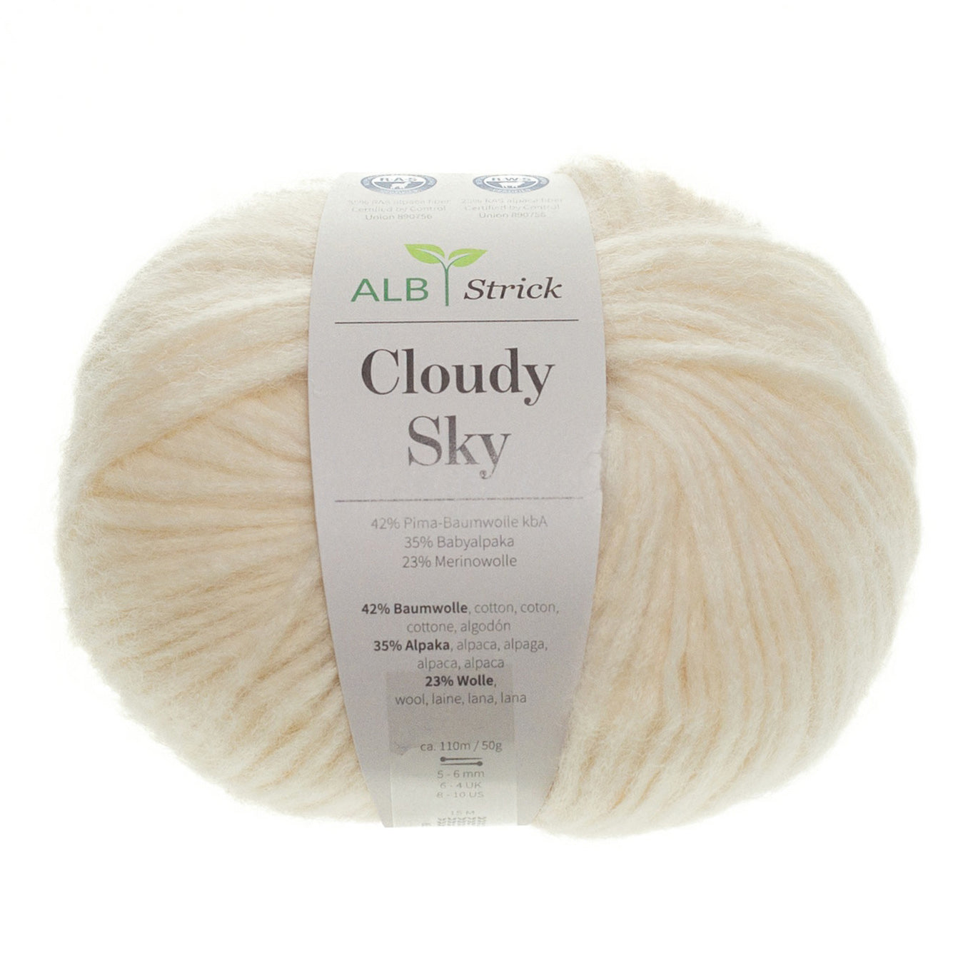 CLOUDY SKY - mit Alpaka-Wolle - Naturweiß