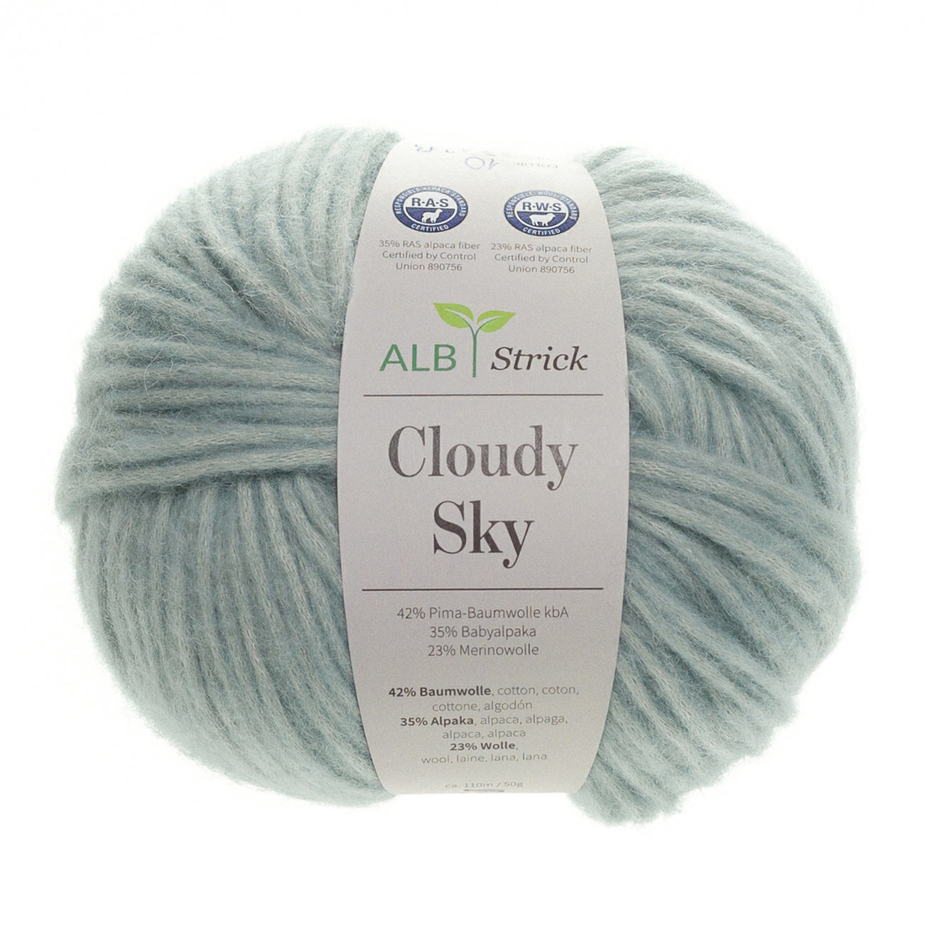 CLOUDY SKY - mit Alpaka-Wolle - Helles Blaugrün