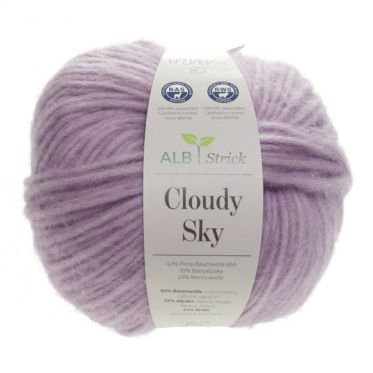 CLOUDY SKY - mit Alpaka-Wolle - Helles Lila